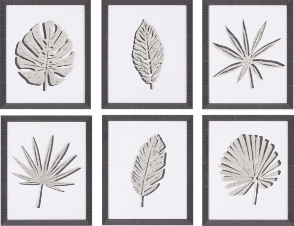 Cut Paper Palms I – VI  Six Piece Set